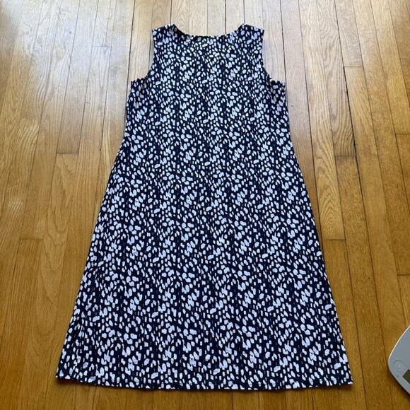Jude Connally Size M Navy & White Abstract Print Sleeveless Tank Shift Dress - Picture 9 of 11